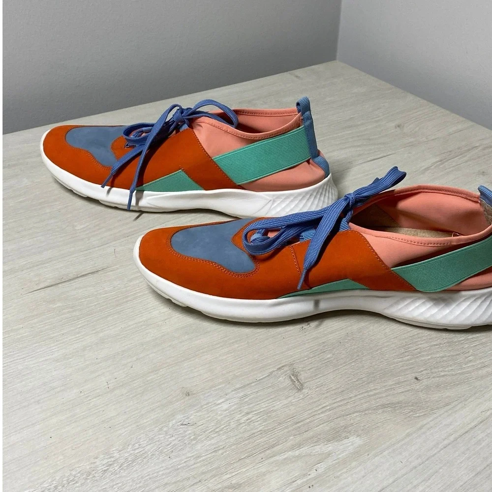Vaneli Sport Womens Color Block Shikira Sneakers Orange Blue Peach 9N Athleisure